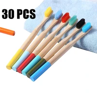 1030pcs family natural bamboo toothbrushes wooden hanld soft bristles teeth brush eco friendly zero dechet oral care wholesale