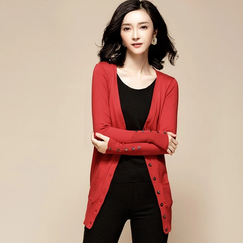 Трикотажный женский кардиган новинка 2020 вязаные женские свитера длинный