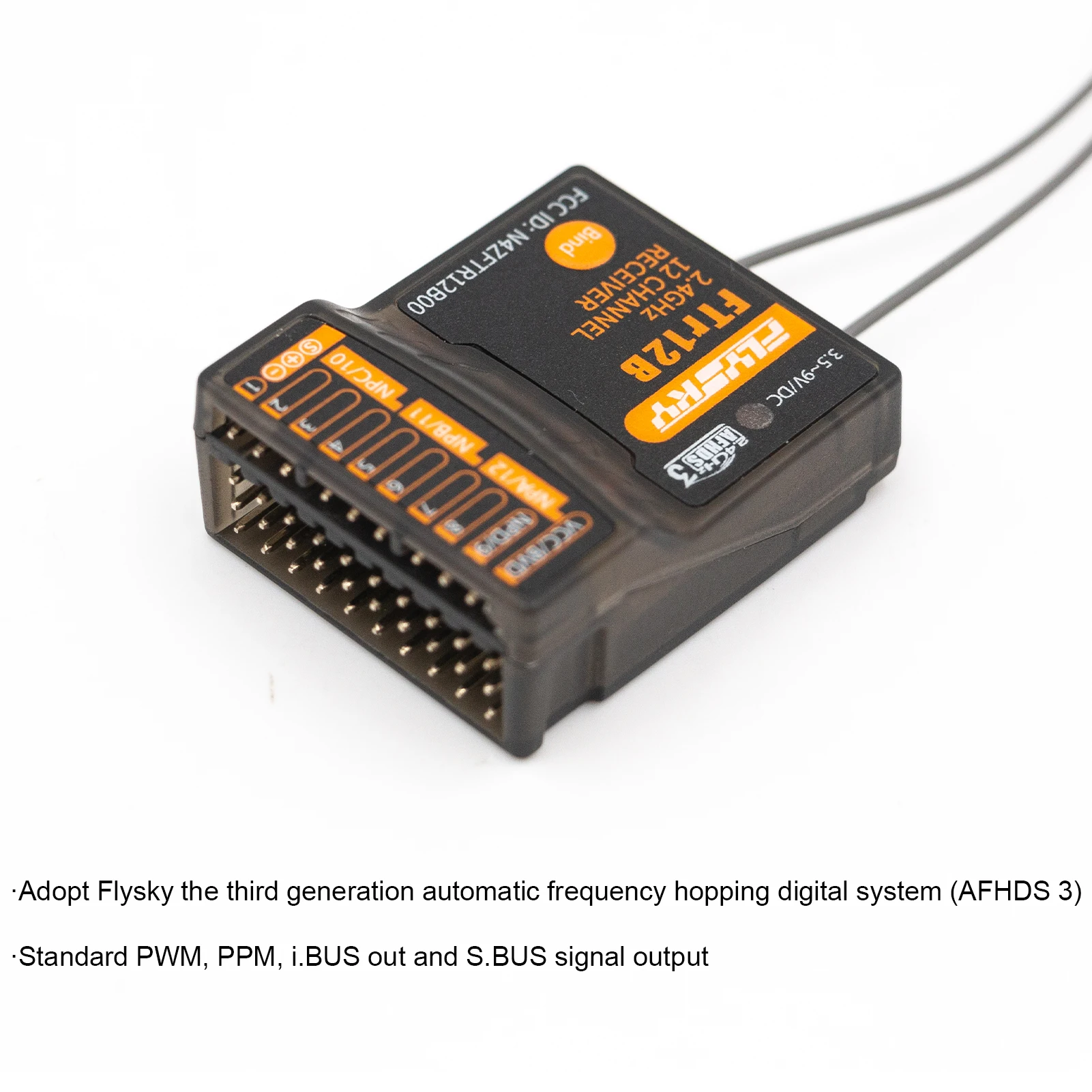 Приемник FLYSKY FTR12B 2 4 ГГц 12 каналов две антенны PWM PPM i.BUS S.BUS выход для PL18 NB4 Lite AFHDS3 FRM302