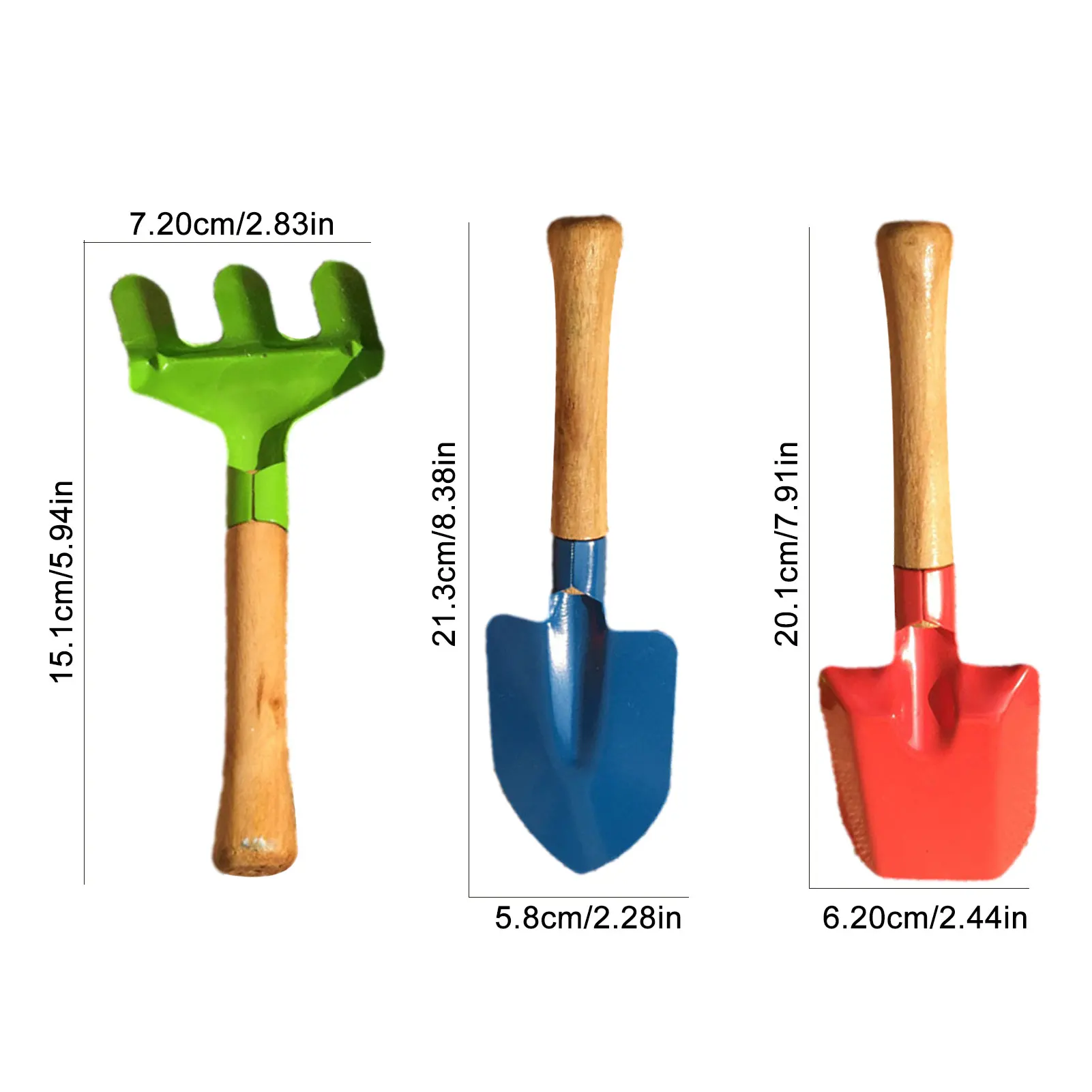 

3-Piece Garden Tool Set Children Gardening Toys Beach Sand Digging Tool Multi-function Shovel Rake Spade Plant Flower Shovel