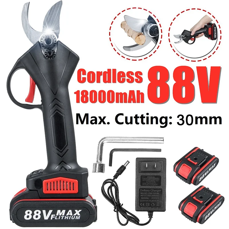 

88V Electric Scissors Pruning Shear Efficient Fruit Tree Bonsai Power Pruner Garden Battery Cutter Power Tool For WORX Battery