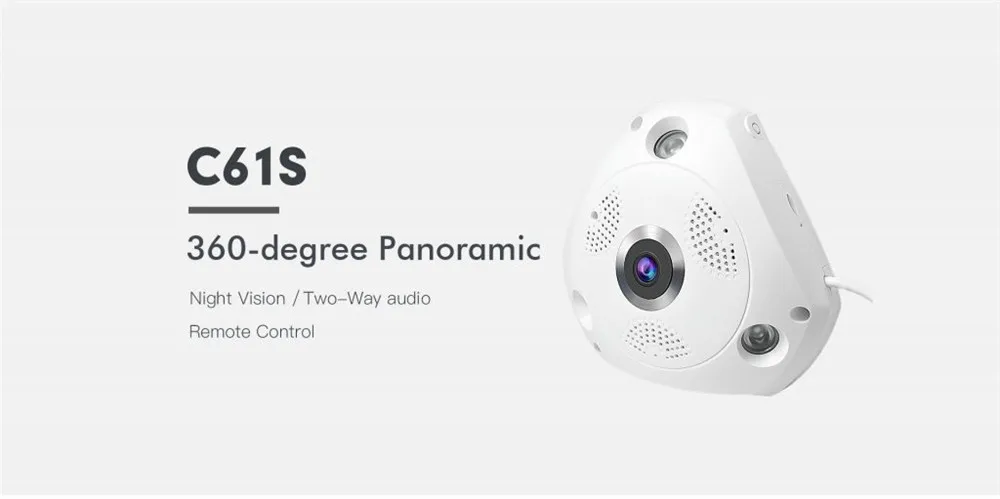 Панорамная камера Vstarcam C61S с углом обзора 360 градусов объектив рыбий глаз Wi-Fi