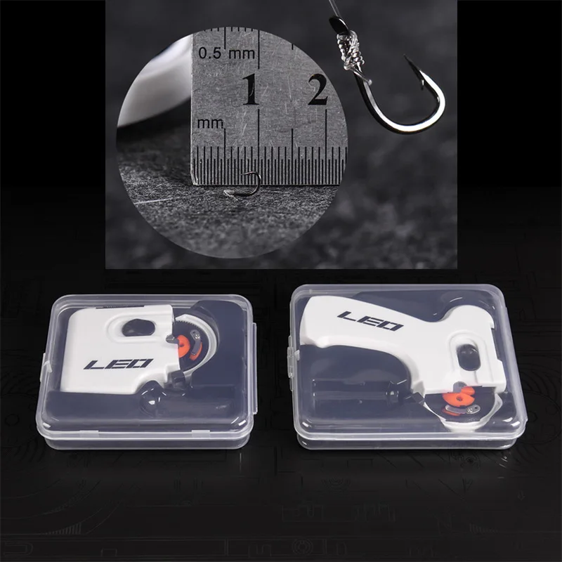 LEO Portable Electric Automatic Fishing Hook Tie Knot Tool Fast Fishing Hooks Line Tying Device Machine Fishing Tackle