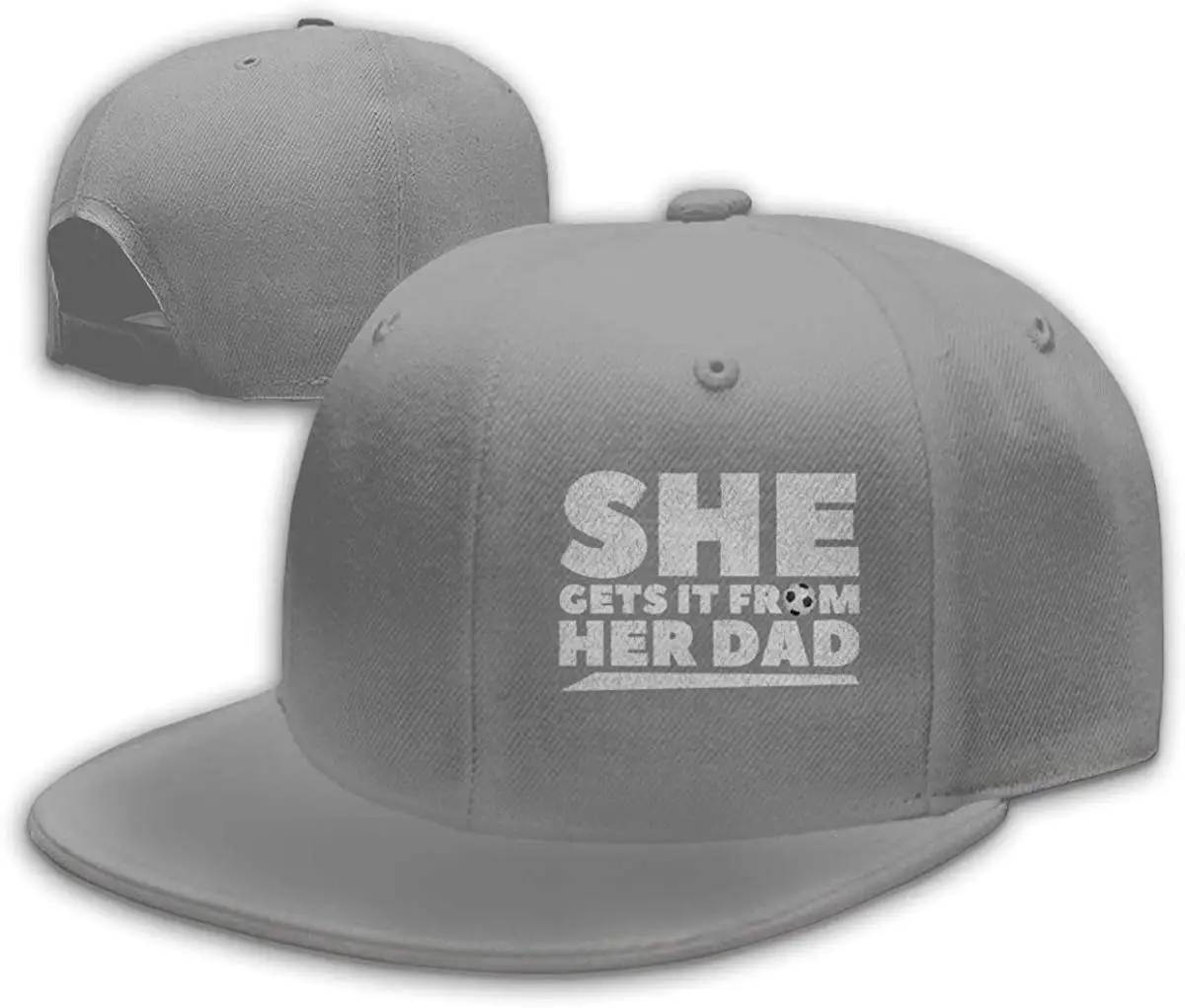 Она получает это от ее отца Футбол мужская плоская бейсболка Билла Регулируемая