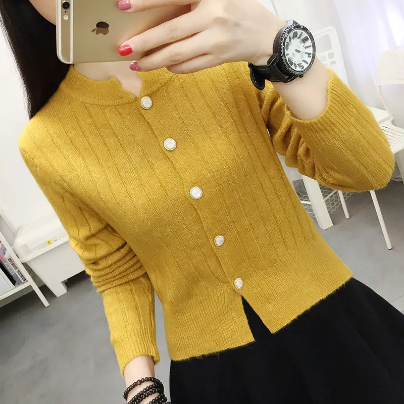 Женские свитера кардиган короткий осенне-зимний свитер Свободный Вязаный