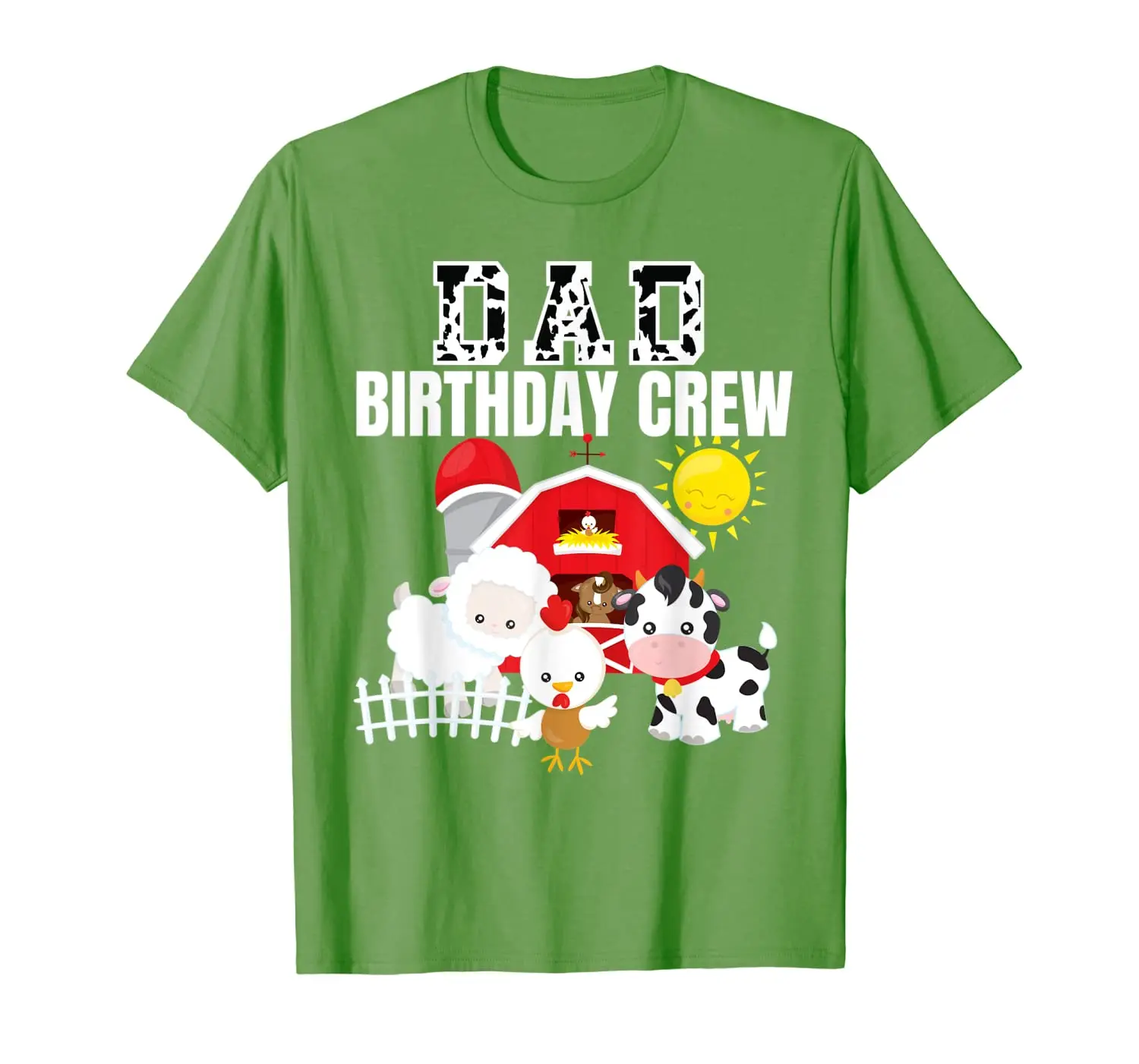 

Dad Birthday Crew Farm Animals Birthday Party Cow Text Shirt