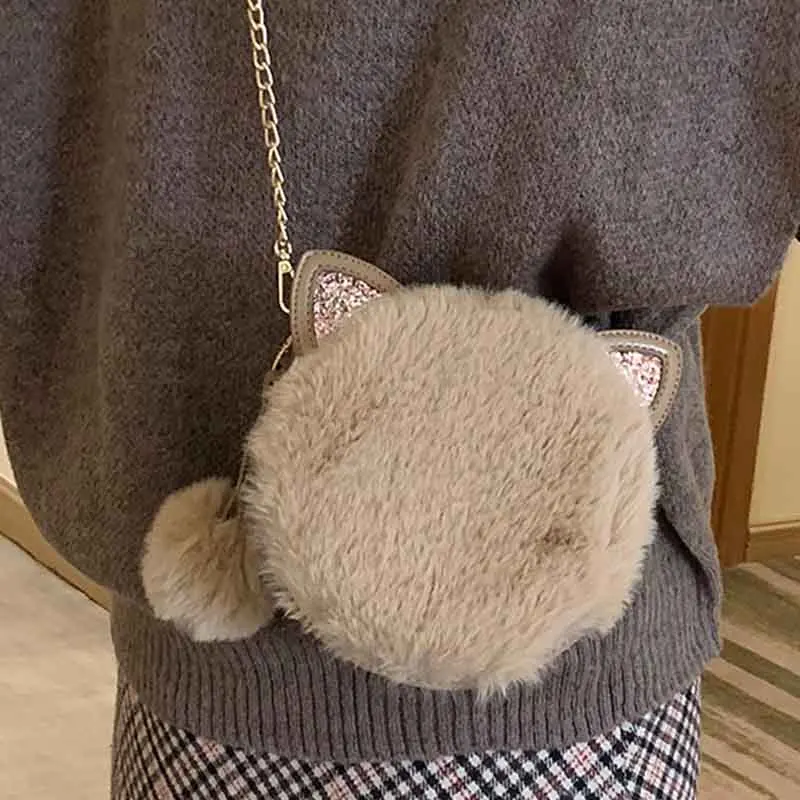 Милая круглая сумка для девочек 2019 зимняя модная новая качественная кожаная