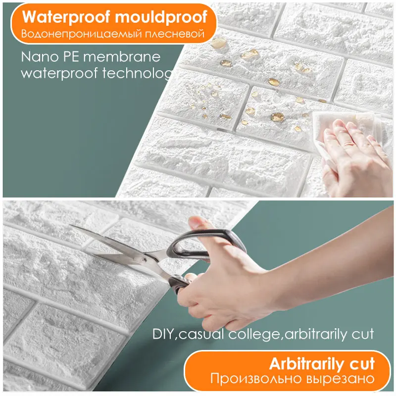 Самоклеящиеся обои из пены 3d-панели с рисунком кирпича для гостиной клеящиеся