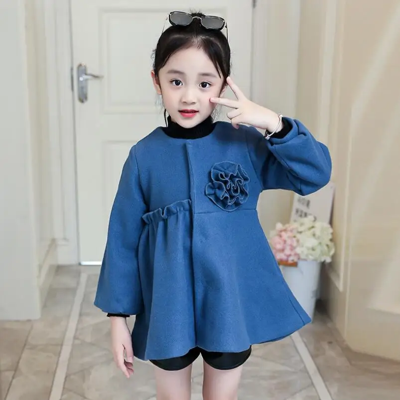 Женская осенне зимняя куртка шерстяное пальто для маленьких девочек подростков