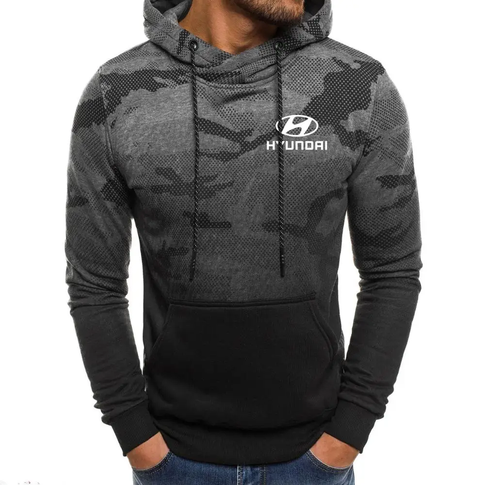

Unisex Spring Autumn Camouflage Men's pullover Hyundai Car Logo Printing Casual Cotton Sweatshirt Men's hoodie