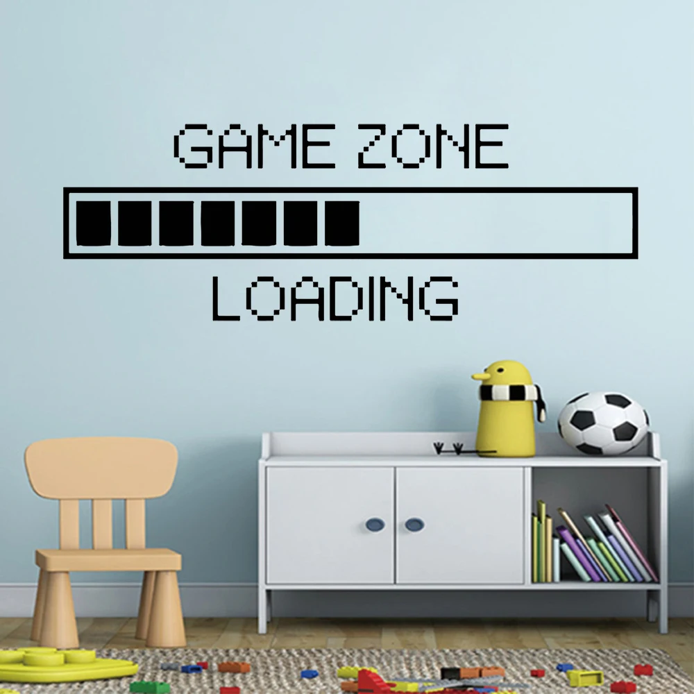 Виниловая наклейка на стену декор детской комнаты игровая зона загрузка геймера