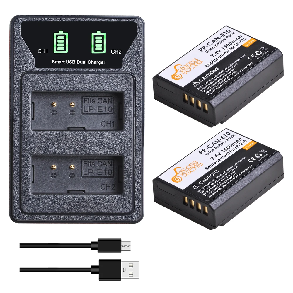 LP E10 LPE10 аккумулятор + светодиодный встроенный USB двойное зарядное устройство для