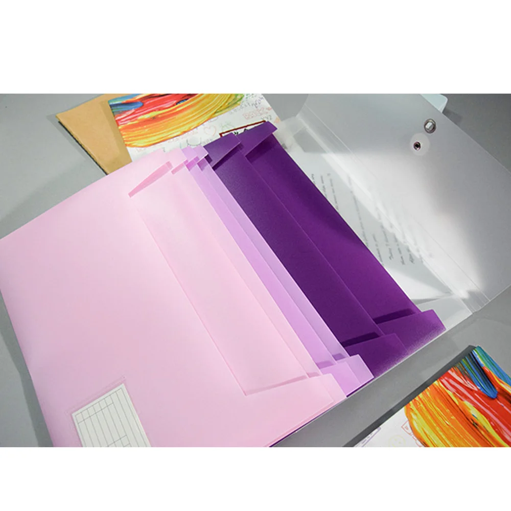 

1pc A4 Size Multilayer File Folder Accordion Document File Portable Folder Package Handheld Folder for School Student Teachers