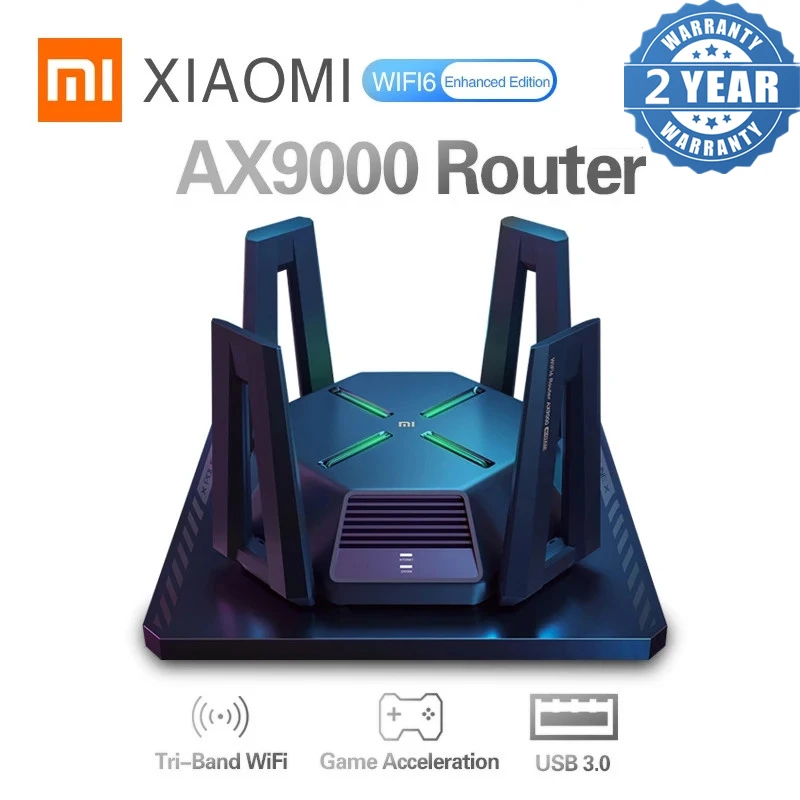 Xiaomi Mi AX9000 Router Wireless Mesh Network Game Acceleration Repeater 12 Antennas New Wifi6 Enhanced Edition Tri-band USB3.0