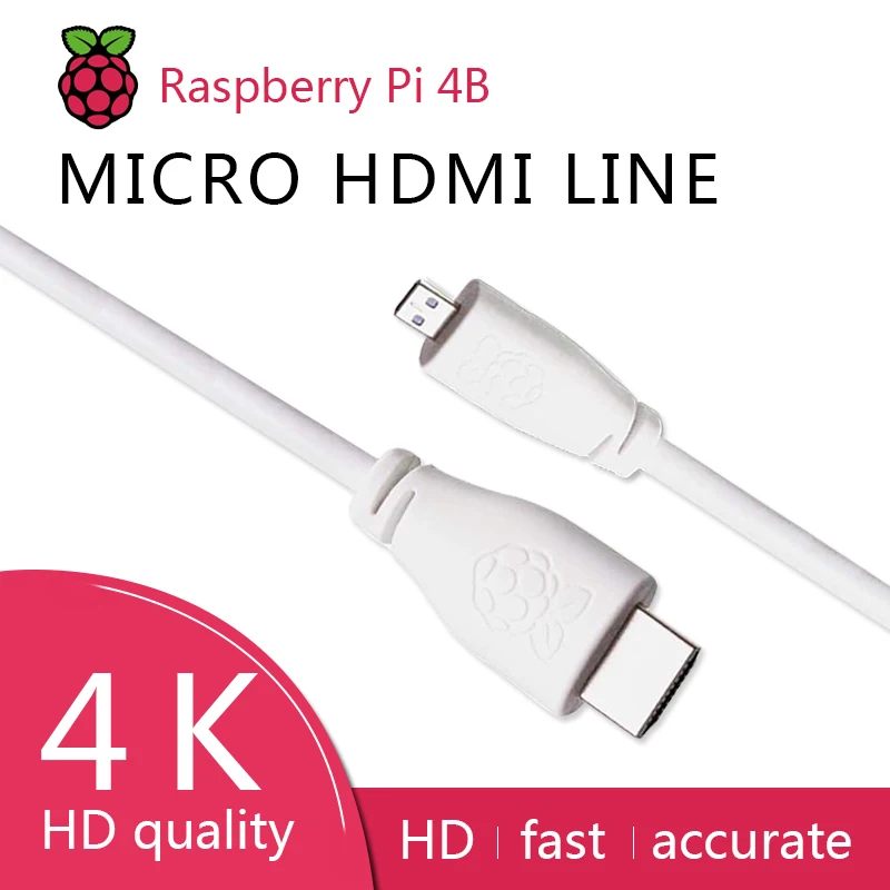 Официальный Raspberry Pi 4 Micro HDMI в Стандартный (A/M) 1 м и 2 кабель|Аксессуары для