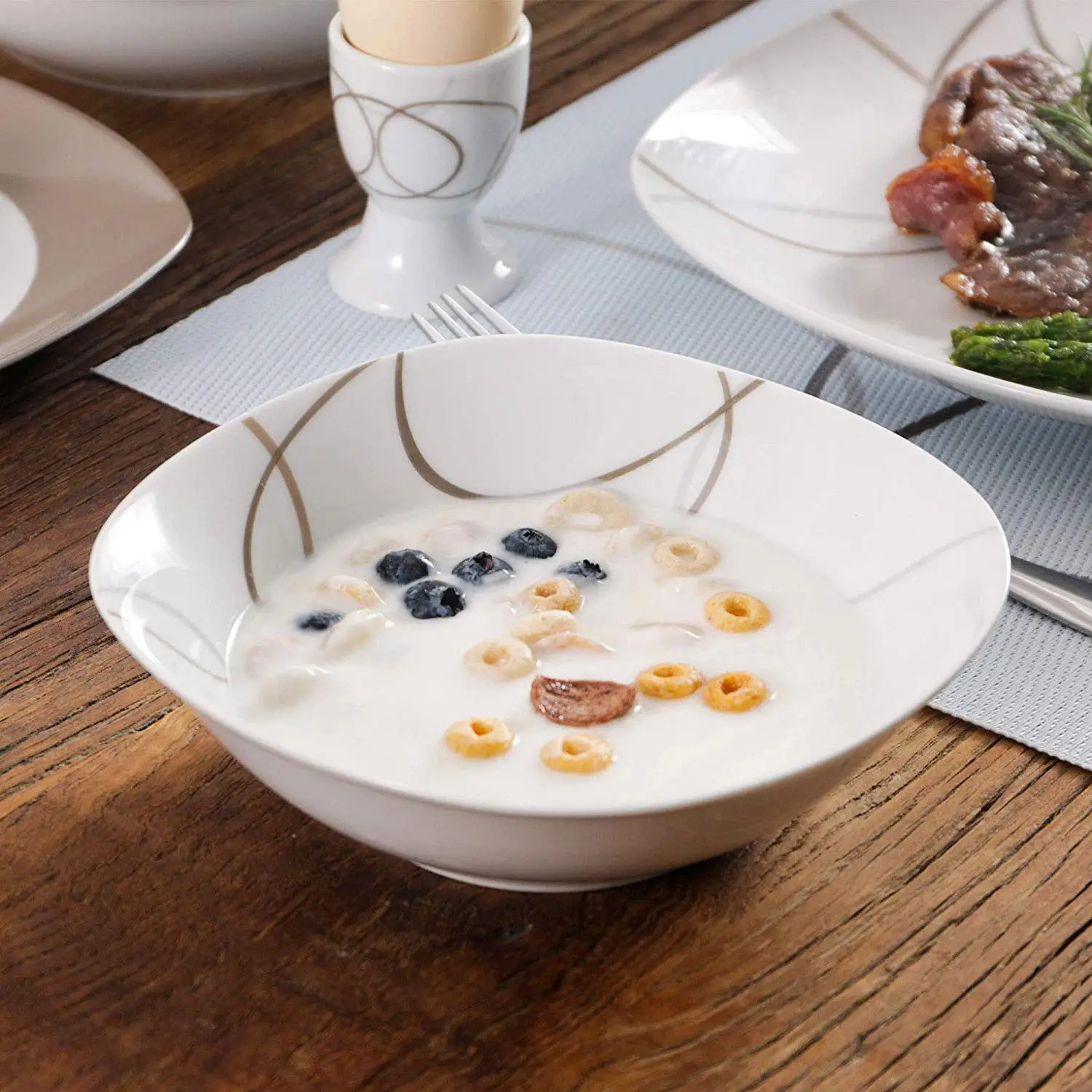 Фарфоровая посуда VEWEET NIKITA из 44 предметов набор обеденных тарелок с чашкой 8 * для