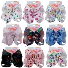 CN – nœuds de cheveux pour filles, 7 pouces, grand cœur, avec Clip, accessoires, cadeau de saint valentin  (4)