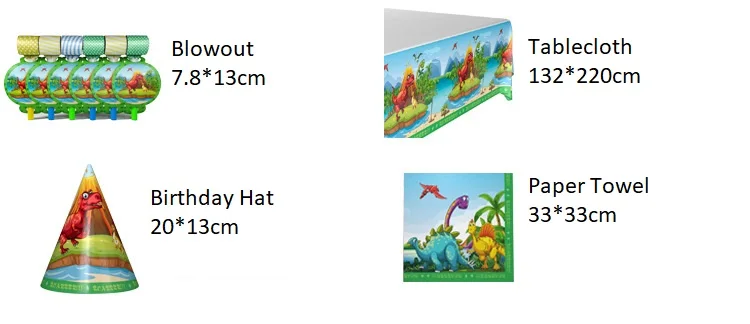 Dinosaur Party Tableware Paper Plate Cup Napkins Tablecloth Banner Happy Birthday Event Party Supplies for Boys