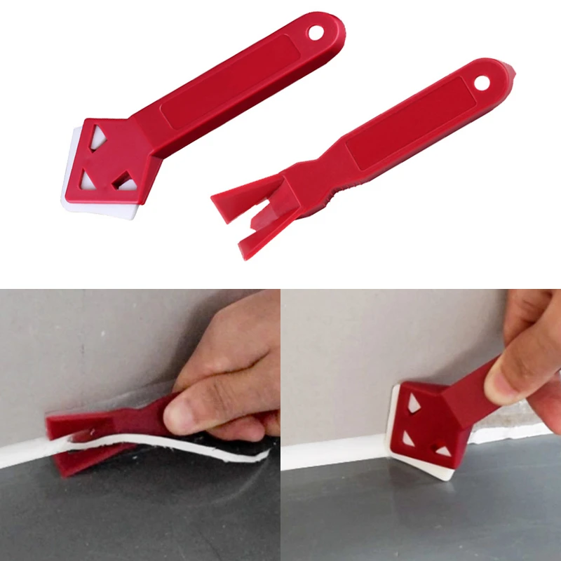 

2pcs Silicone Glass Cement Scraper Practical Floor Cleaner Tile Cleaner Caulking Sealant Grrout Remover Mini Handmade Tools
