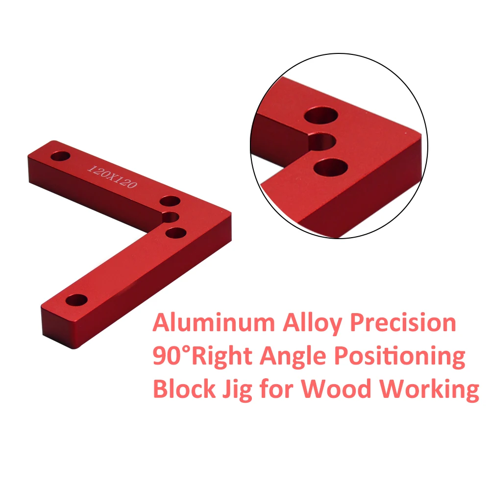 

New Woodworking Tool Aluminum Alloy Precision 90 Degree Right Angle Positioning Block Jig for Wood Working