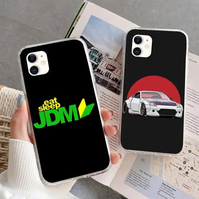 

Jdm drift fashion cartoon Phone Case For iphone 5s 6 7 8 11 12 plus xsmax xr pro mini se soft Transparent Cover Fundas Coque