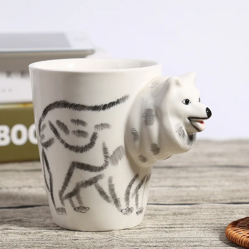 Горячая Распродажа стерео ручная роспись 3D чашка с животными мультяшный Жираф