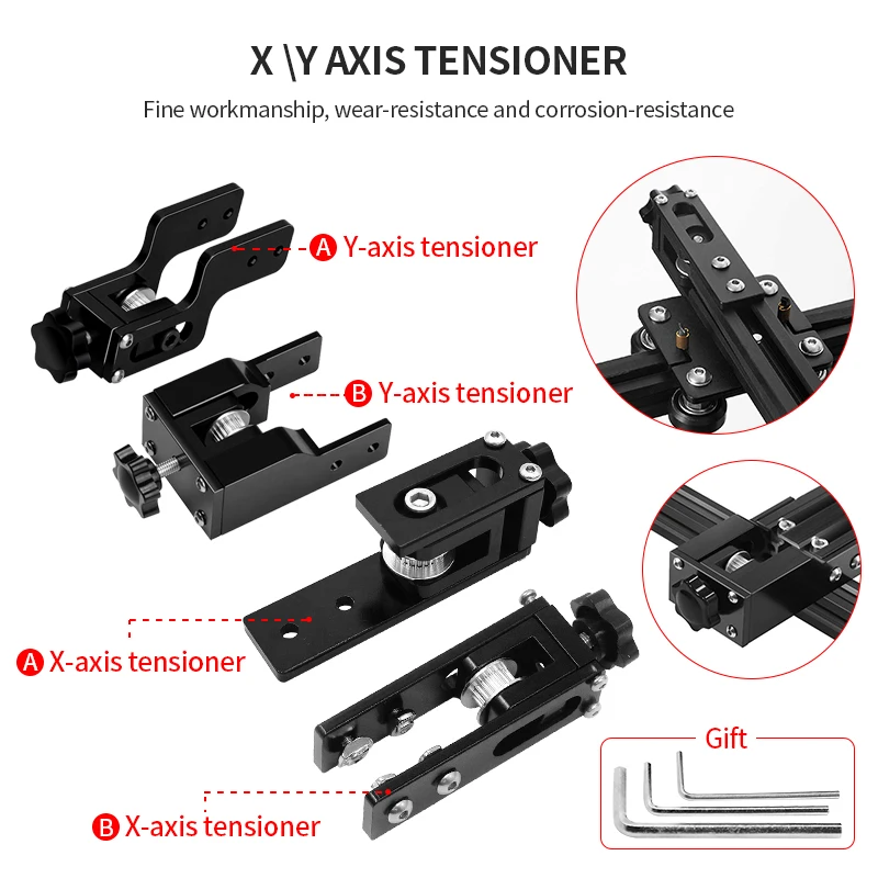 2020 X Axis V-Slot Profile 2040 Y Axis Synchronous Belt Stretch Straighten Tensioner For Ender 3 CR-10 DIY 3D Printer Parts