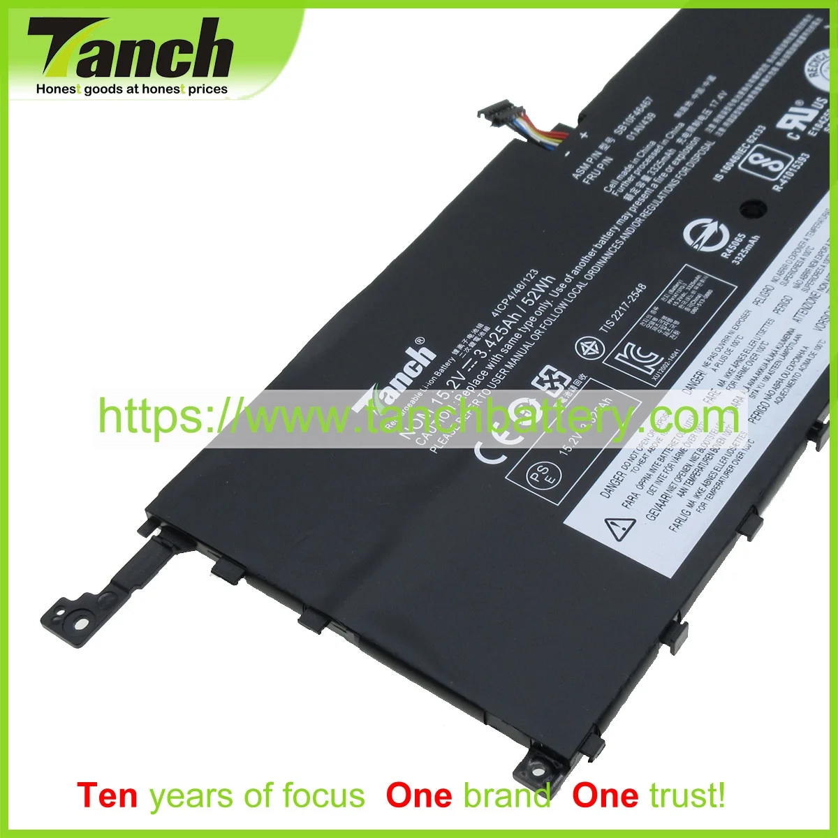Аккумуляторы Tanch для ноутбуков LENOVO 01AV410 01AV441 SB10K97566 01AV440 4ICP4/48/123 SB10F46467 SB10F46466 01AV444 15 2 в
