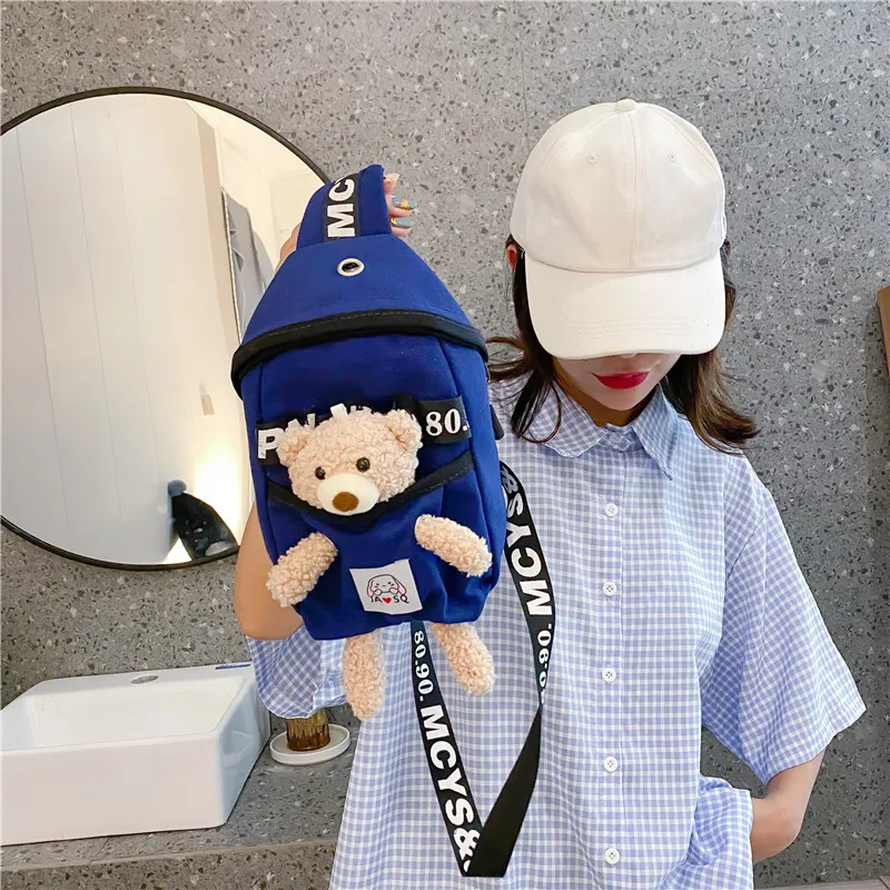 Милые женские сумки на одно плечо с милым медведем нагрудная сумка через для