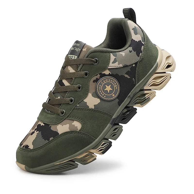 Green Breathable Sneakers For Men Outdoor Non-Slip Mens Hiking Shoes Trekking Low Camouflage Woman Hiking Shoes Zapatos Hombre