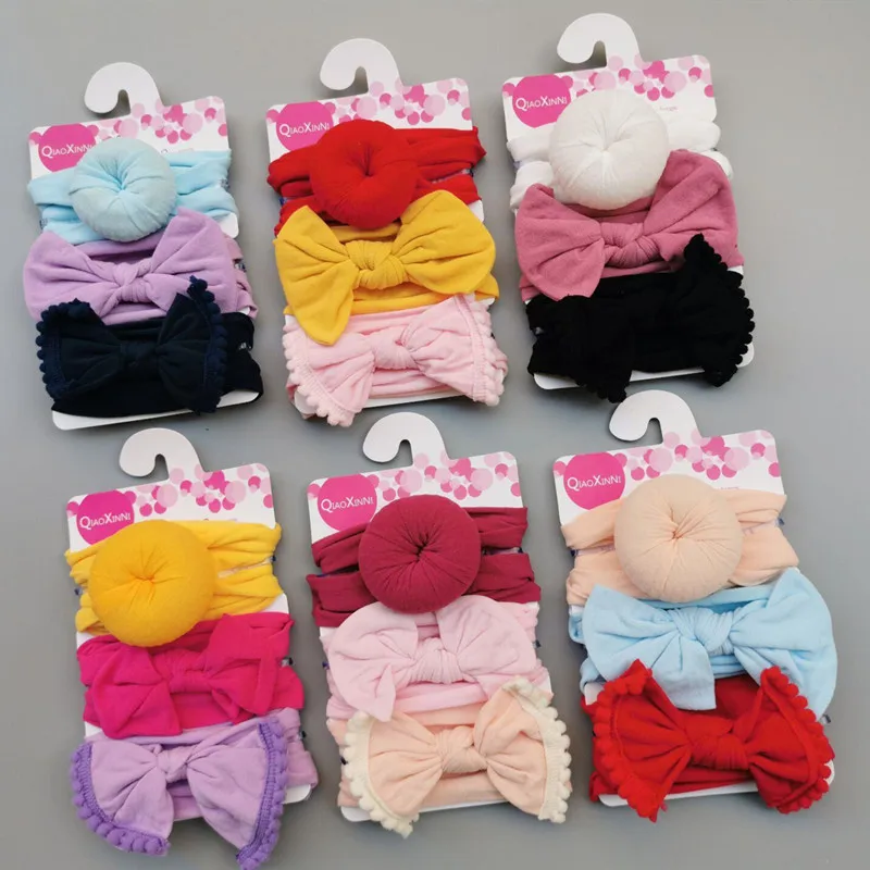 

Hylidge 3 Pieces Baby Big Bow Headband Lot Kids Dount Baby Headband Bow Infatil Enfant Toddler Hair Band Baby Hair Accessories