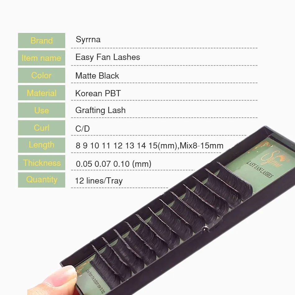 

Easy Fans Volume Lashes for Eyelash Extension Fast Fanning Flowering Hand Made Self-Making 12 Rows Auto Blooming False Eyelash