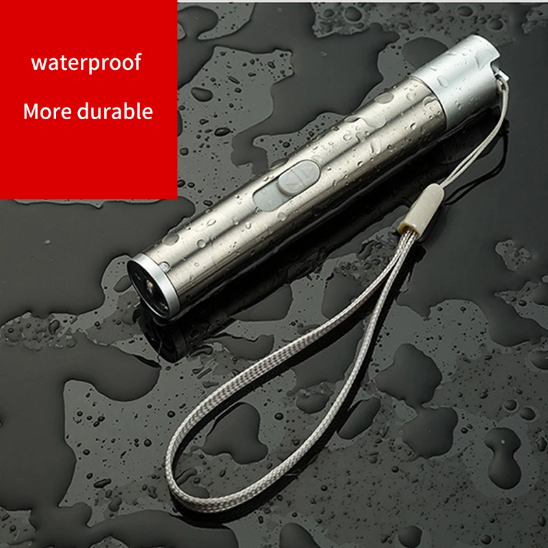 Портативная красная мини лазерная указка 3 в 1 фонарик USB Перезаряжаемый для кошек