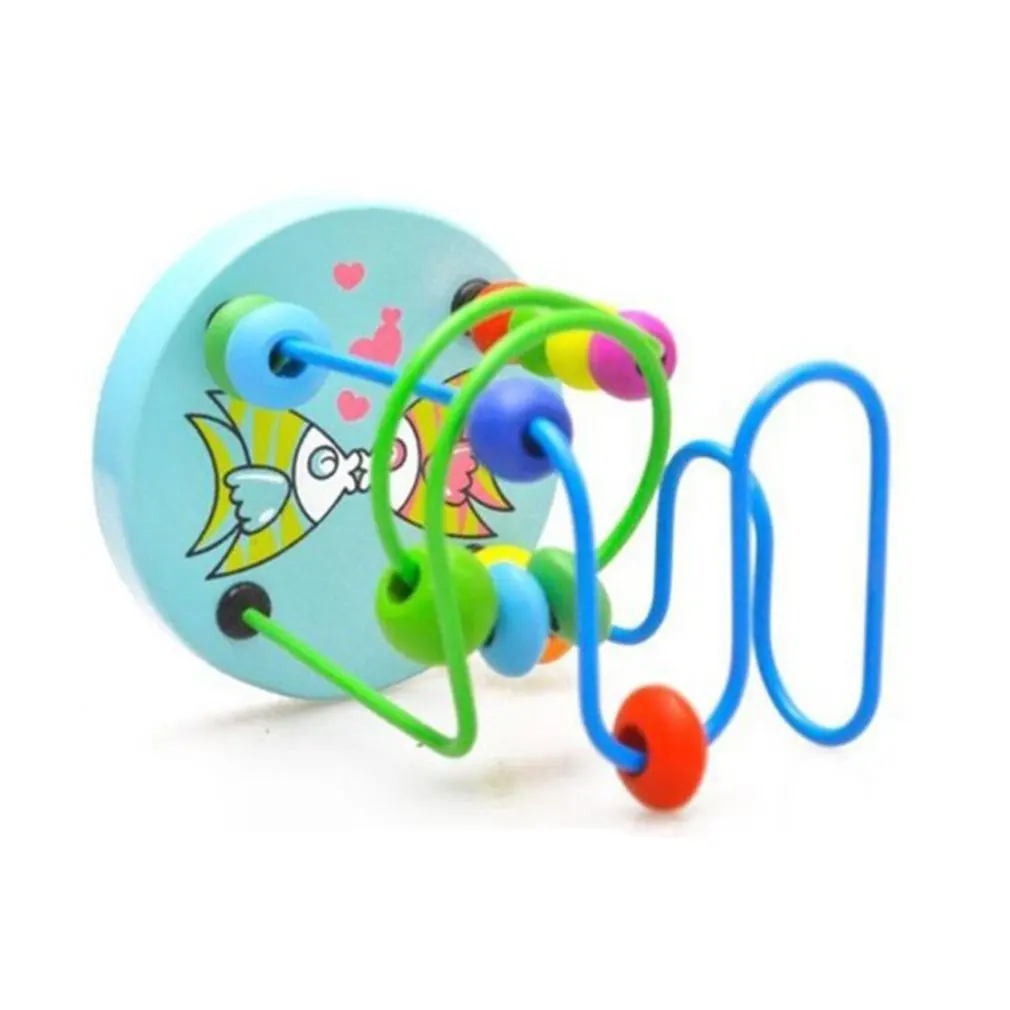 

Baby Girls Colorful Wooden Puzzle Toy Mini Around Beads Wire Maze Roller Coaster Educational Mathematics Toy Kid Christmas Gifts