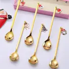 Рождественская ложка из нержавеющей стали с золотымсеребряным лосем, снеговиком, Санта-Клаусом 2022, новогоднее и Рождественское украшение, Рождество, Счастливого Рождества 2021