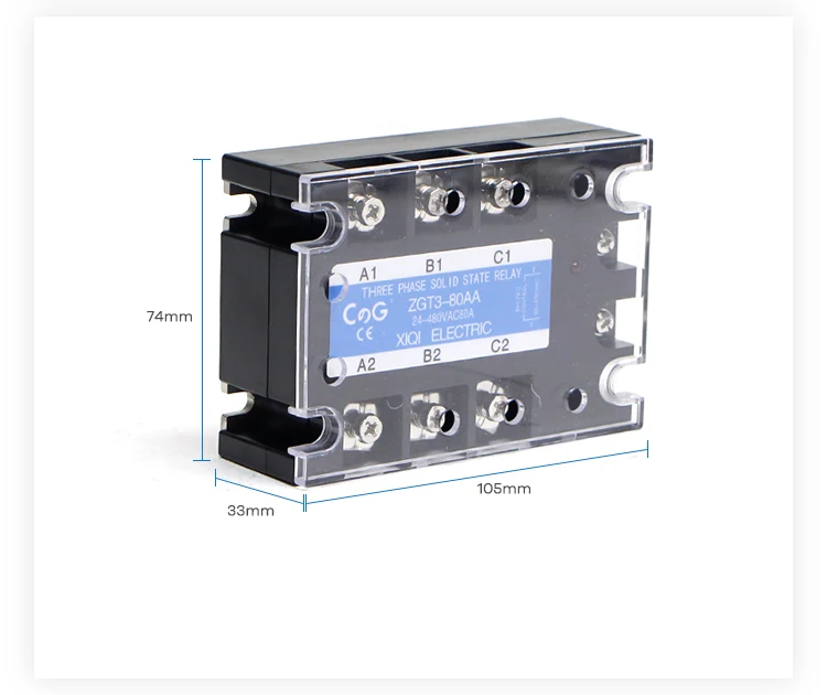CG 3 фазы 60A 80A 100A DA трехфазный SSR 3-32 В DC контроль 24-480 В AC твердотельное реле SSR DC В AC реле