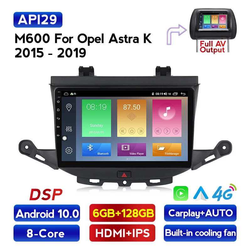 Автомобильный мультимедийный радиоплеер GPS навигатор для Opel Astra K 2015 2016 2017 2018 2019 SWC