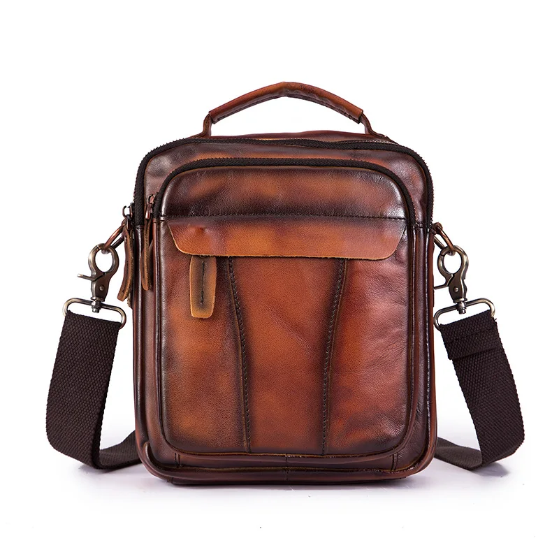 Мужская сумка мессенджер westкрик из натуральной кожи в стиле ретро повседневная