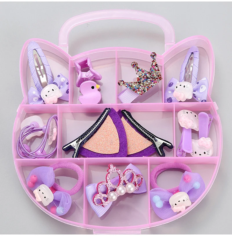 Hello kitty Аксессуары для волос Набор заколки для волос эластичные ленты для волос Детские Девочки ожерелья, браслеты, ювелирные изделия подарки на Рождество и день рождения