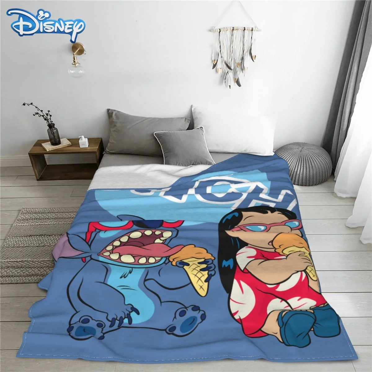 

Disney Stitch cute cartoon Plush Blanket Children Gift Blanket Soft Warm flannel Throw Sofa Bed Cover Winter bed blankets Plaid