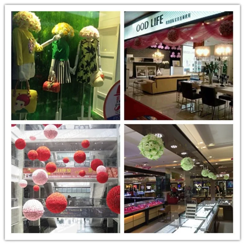 Синий Свадебные украшения Искусственные Розы Шелковый цветочный шар