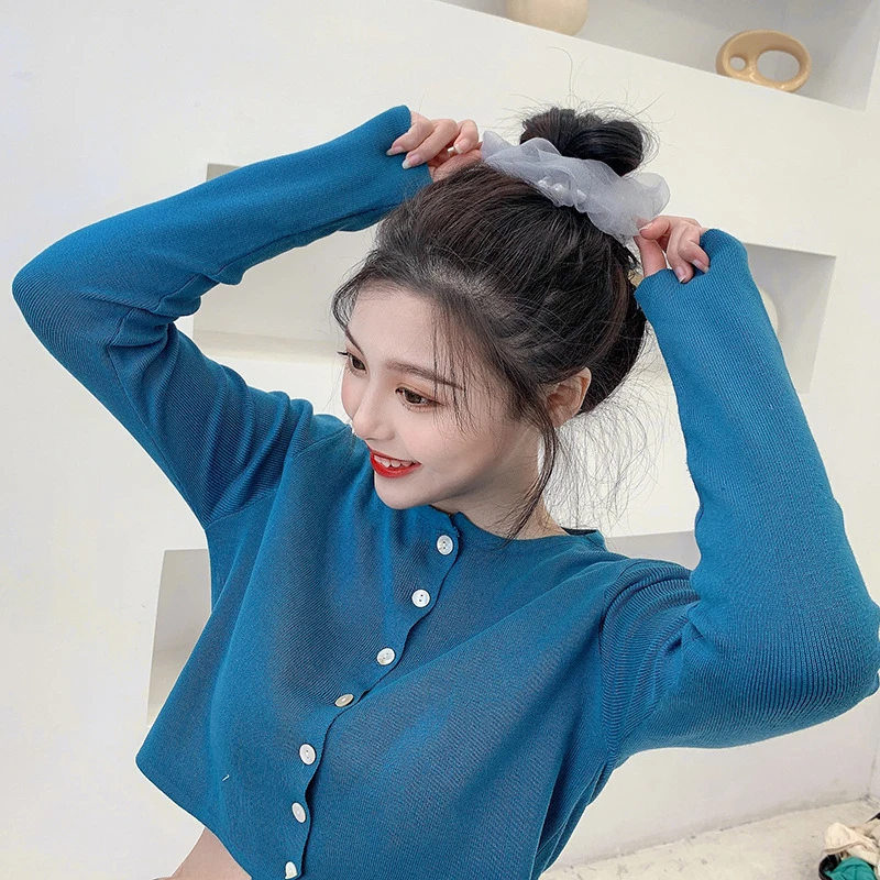 

Solid Chiffon Elastic Hair Bands Pearl Mesh Chiffon Thin Scrunchie Transparent Cloth Elastic Hair Rope Hair Tie Elegant Headwear