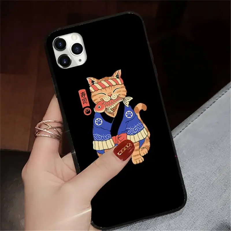 

Neko Ramen Japan Cat Anime luxury design shell Phone Case for iPhone 11 12 pro XS MAX 8 7 6 6S Plus X 5S SE 2020 XR