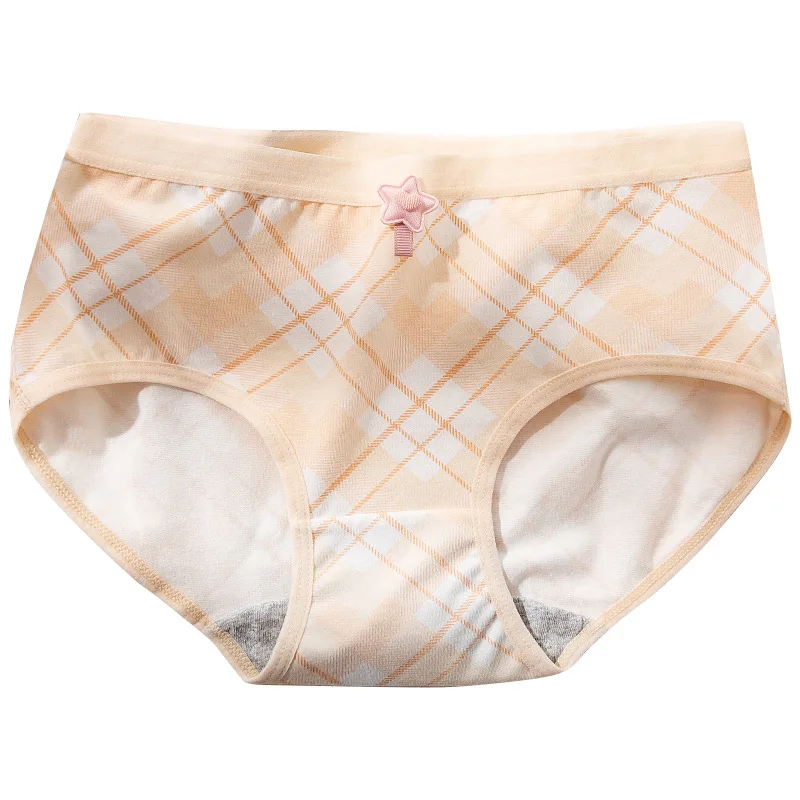 

2021 Women New Underwear Bowknot Ladies Underpants Cotton Panties Student Breathable Lingerie Girl Mid-waist Kawaii Star Briefs