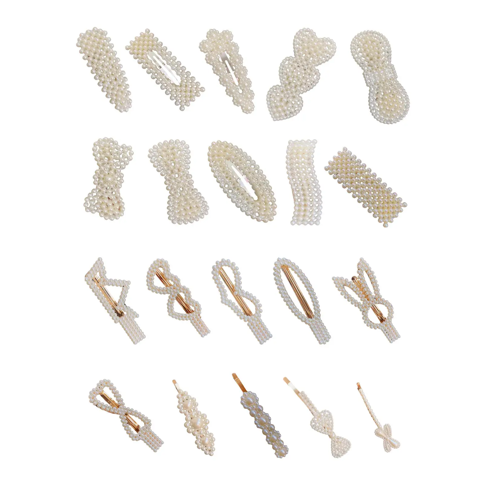 

10x Fashion Handmade Pearls Hair Clips Pin For Women Geometric Flower Barrettes Headwear Girl Sweet Hairpins Hair Accessories