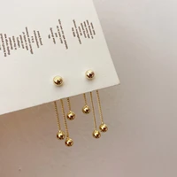 origin summer unique design metal bead dangle earring for women temperament silver color long tassel earring jewelry pendientes