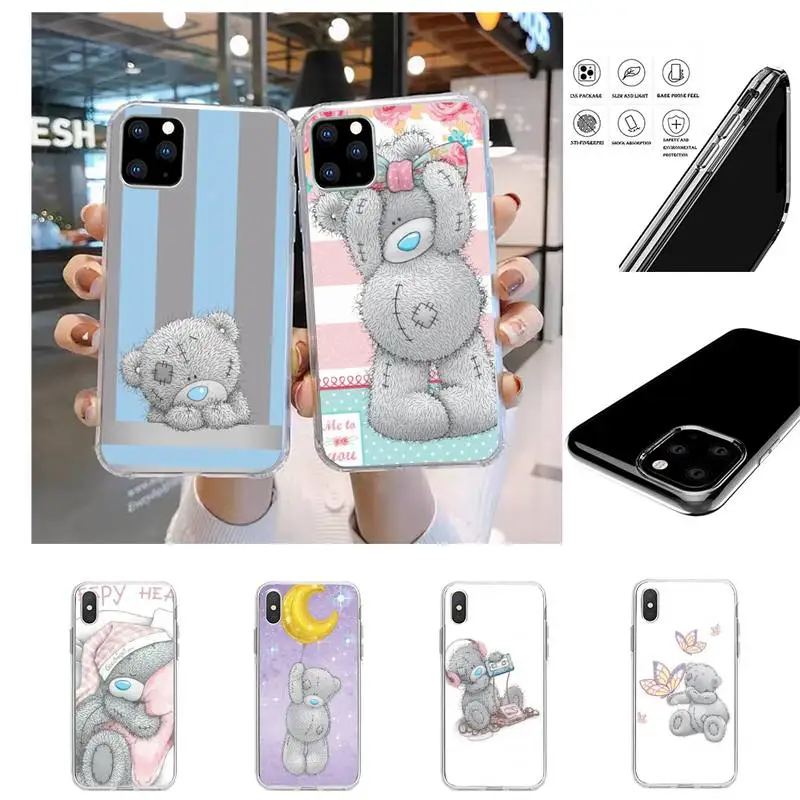 Мягкий чехол с милым мишкой Тедди для телефона iphone 11 12 pro max 6 7 8 Plus X Xs Max XR SE 2020 samsung Galaxy S10 A21s S20|Бамперы| |