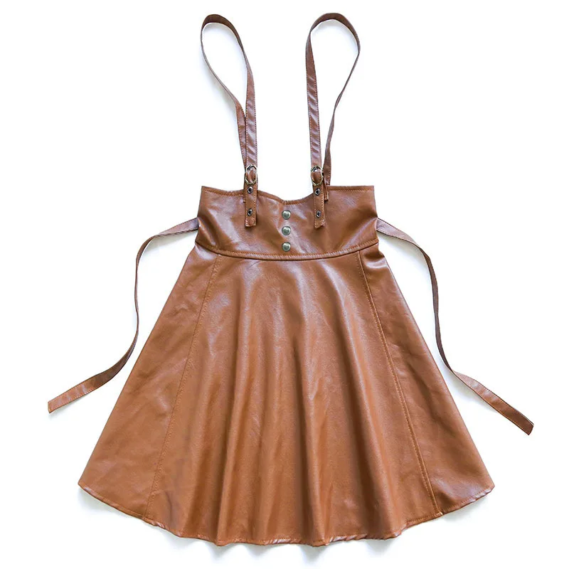 Apron PU Bib Fashion All-match Solid Color Restaurant Coffee Shop Flower Art Baking Work Clothes Woman Dress Pleated Skirt | Дом и сад