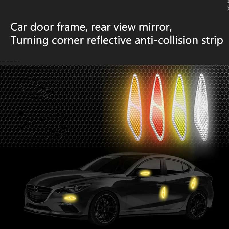 Reflective Tape Car Door Sticker Reflex Warning Notice Exterior Accessories Auto Aufkleber Band Cinta Reflectante De Coche | Автомобили и