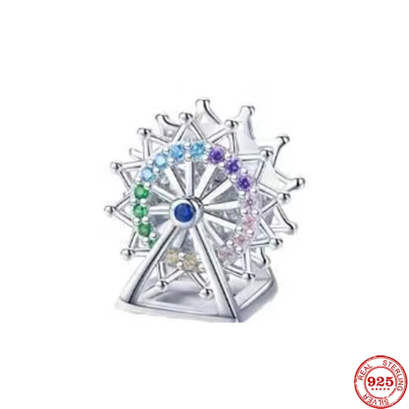 S925 енот колесо обозрения кролик Дьявол Сердце подходит для SilverPandora оригинальный